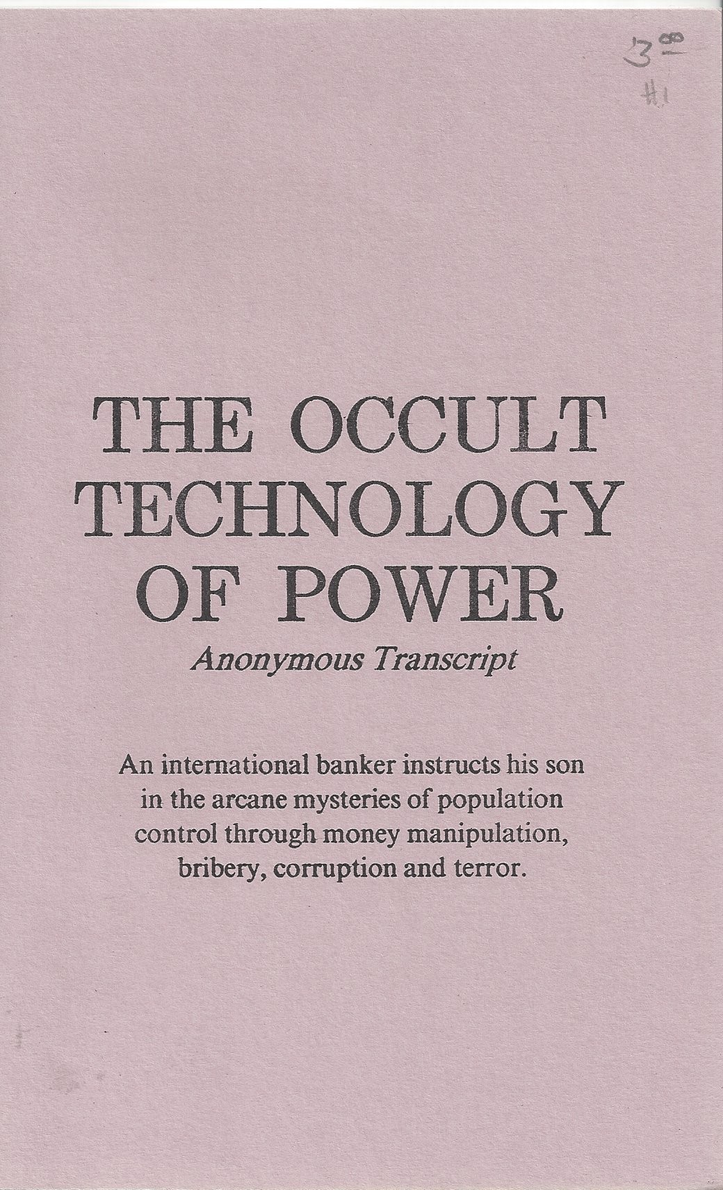 The Occult Technology Of Power  Front