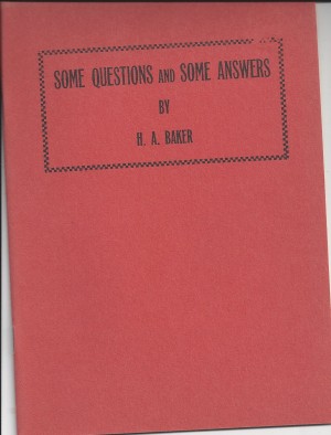 Some Questions and Some Answers    Front